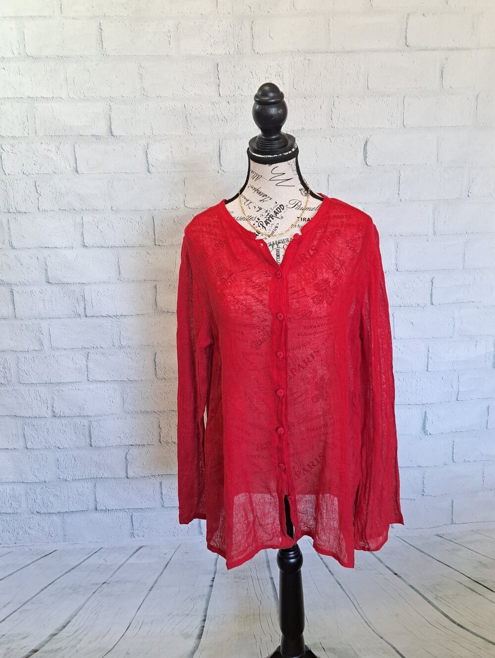 Eileen Fisher Sheer Linen Top